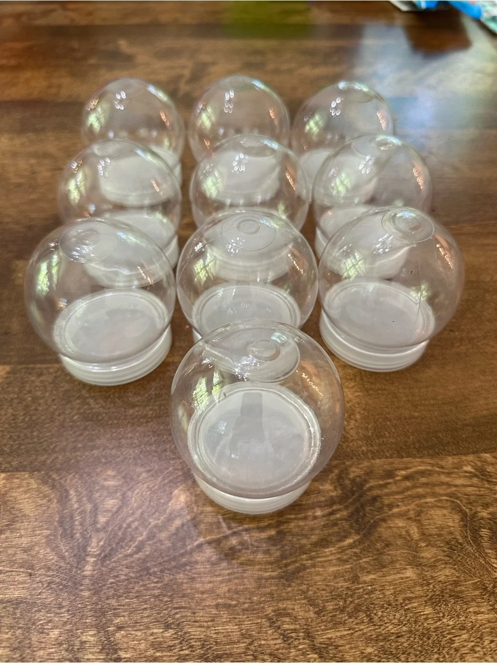Clear Plastic Orb Favor Containers with White Bases - Pack of 10